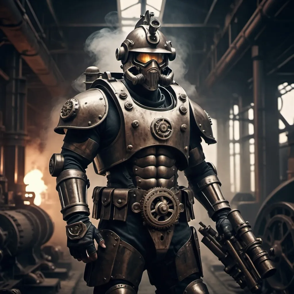 Prompt: Dieselpunk Spartan soldier 