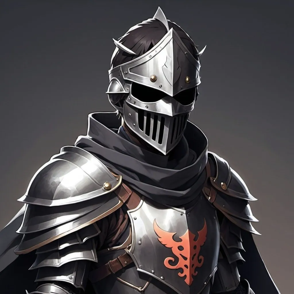 Prompt: Epic anime protagonist Knight with shoulder cape with facemask 