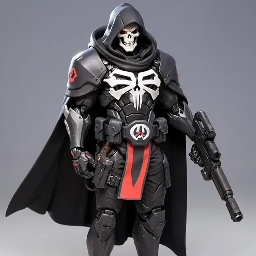 Prompt: Overwatch reaper soldier with shoulder cape 