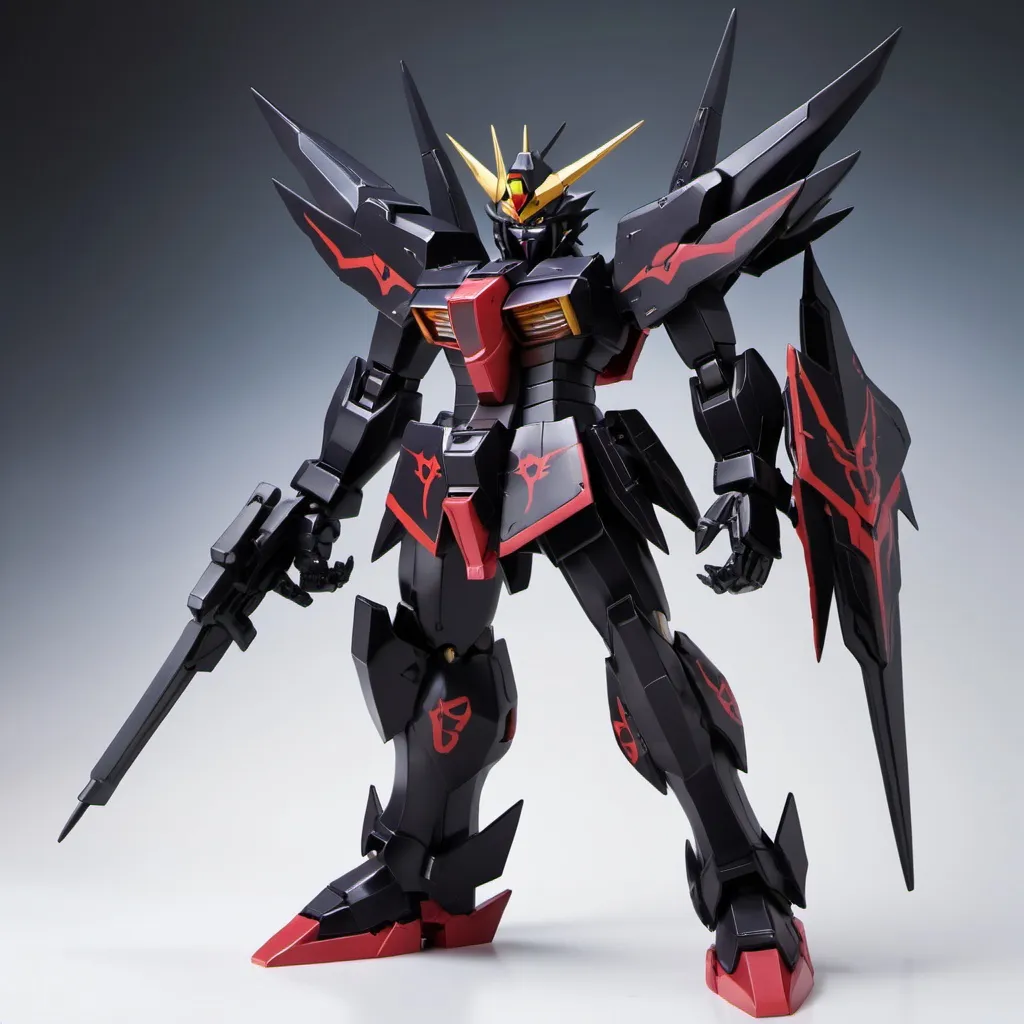 Prompt: Black demon gundam