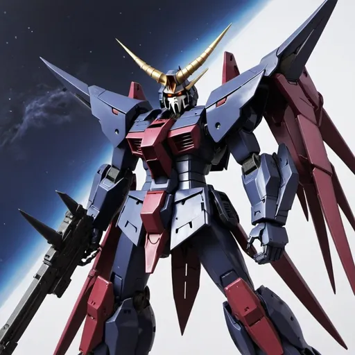 Prompt: Gundam reaper with horns 