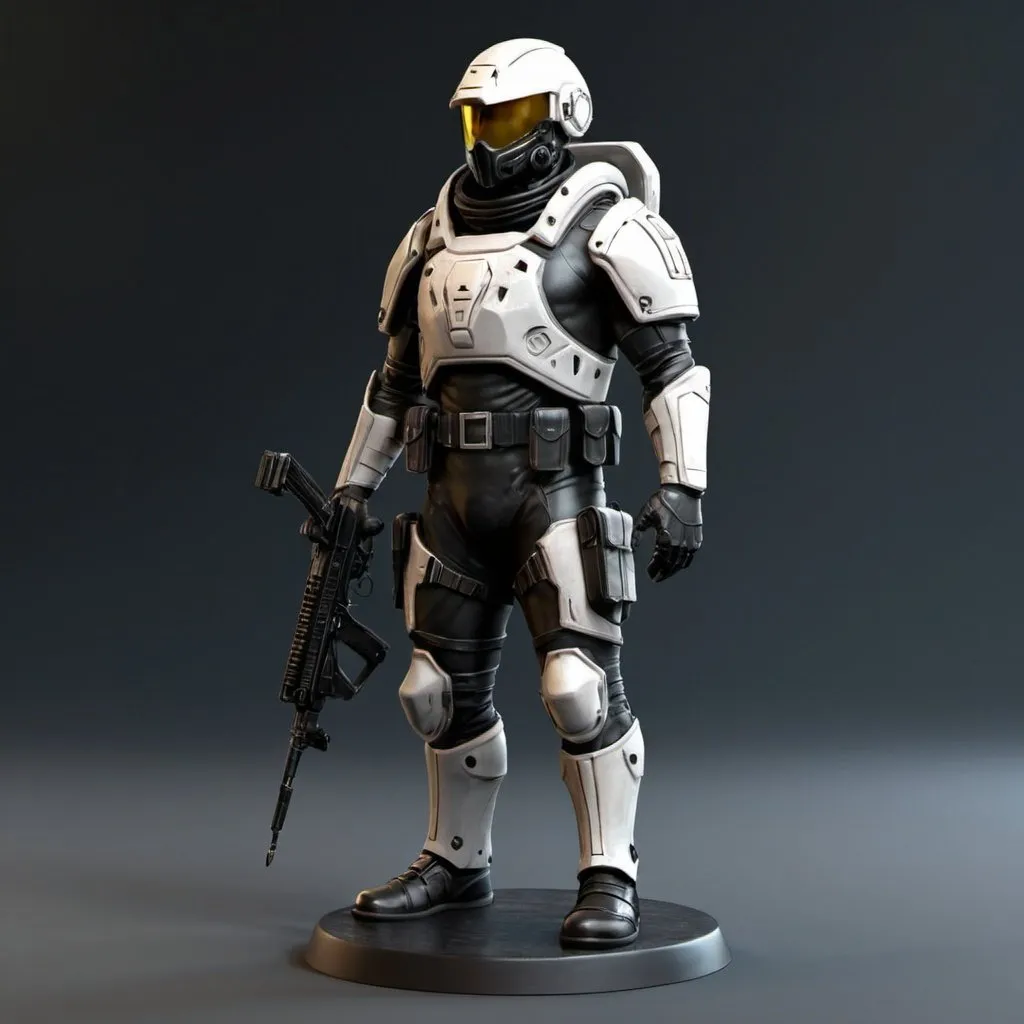 Prompt: Sci-fi pawn soldier