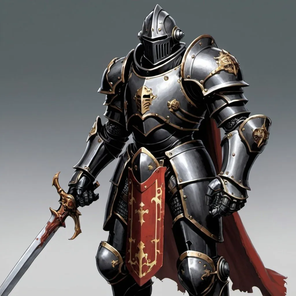 Prompt: Warforged black knight 