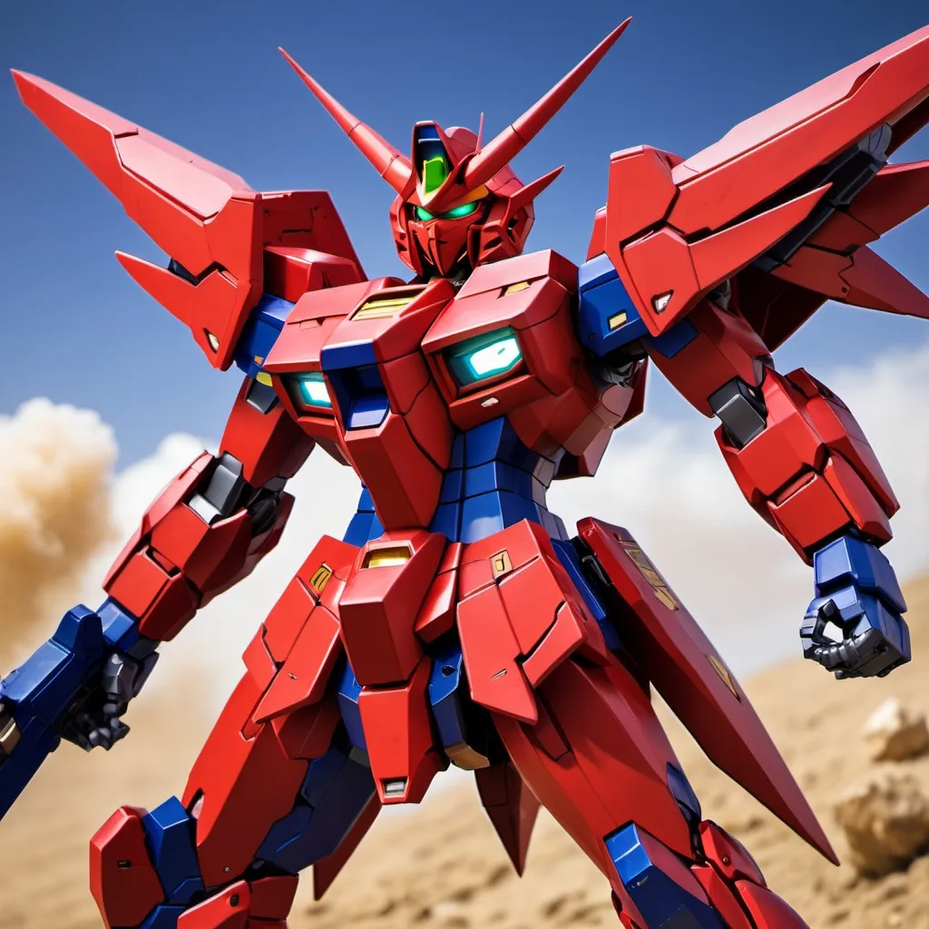 Prompt: Red demon gundam