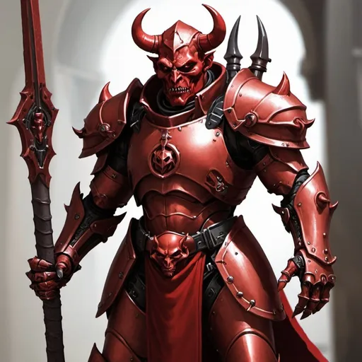 Prompt: Devil warforged soldier 