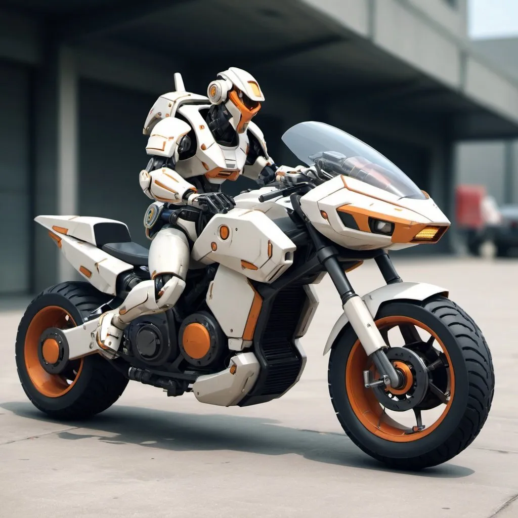 Prompt: Sci-fi Mecha motorcycle 