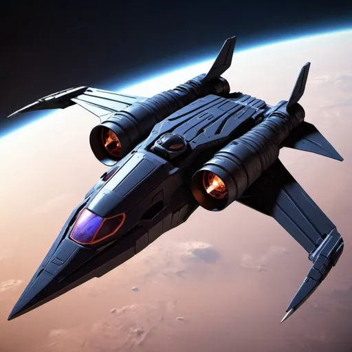 Prompt: Sci-fi raven space craft fighter 