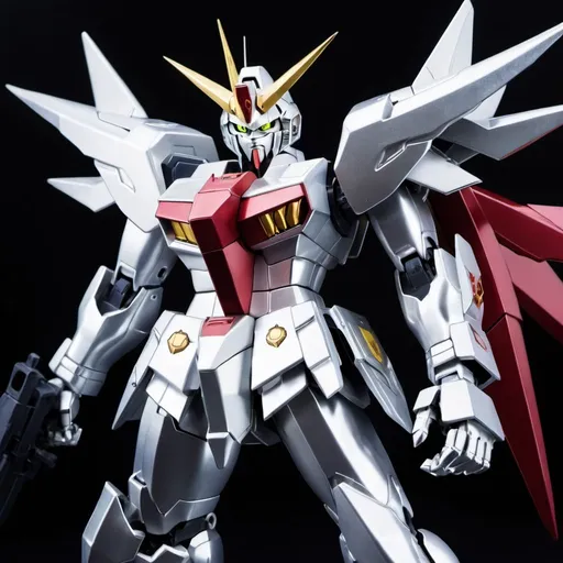 Prompt: Silver devil gundam