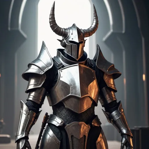 Prompt: Sci-fi Knight with horns