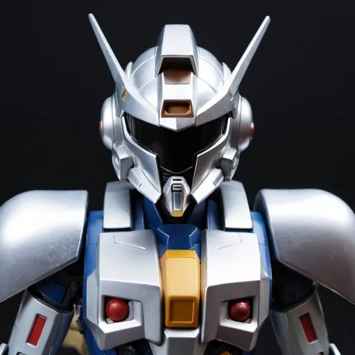 Prompt: Silver Gundam pilot with Knight helmet 