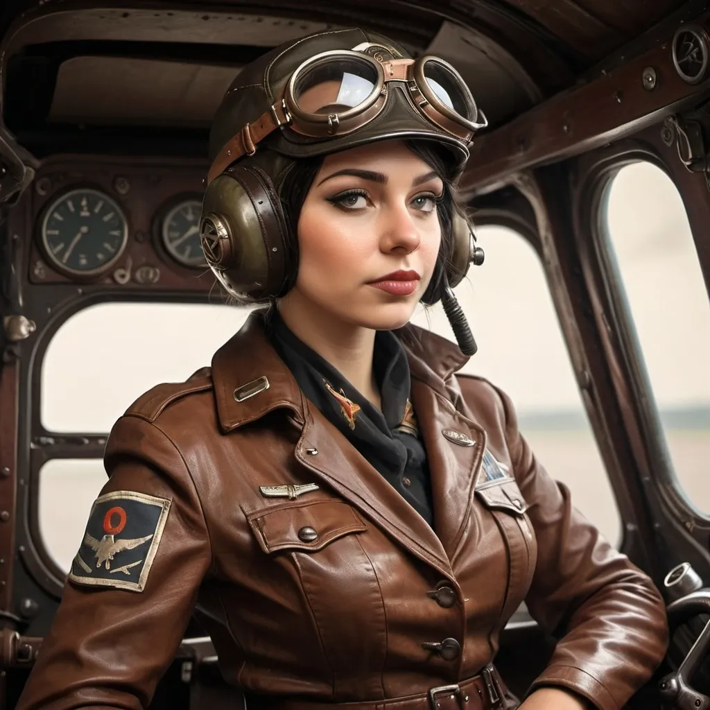 Prompt: Dieselpunk pilot 