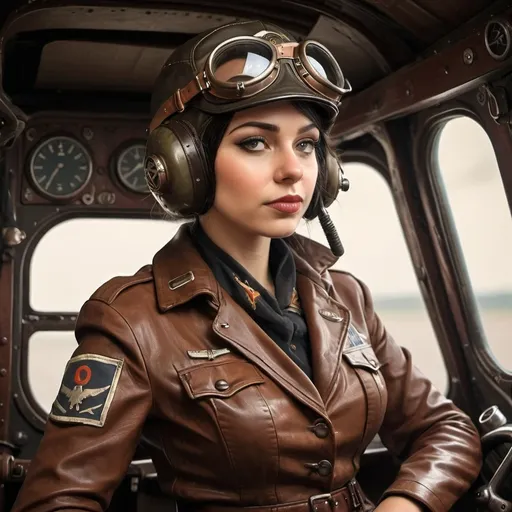 Prompt: Dieselpunk pilot 