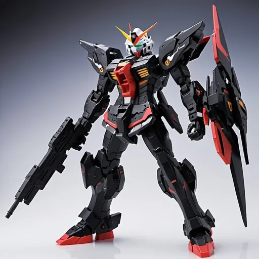 Prompt: Mass production gundam astray in black 