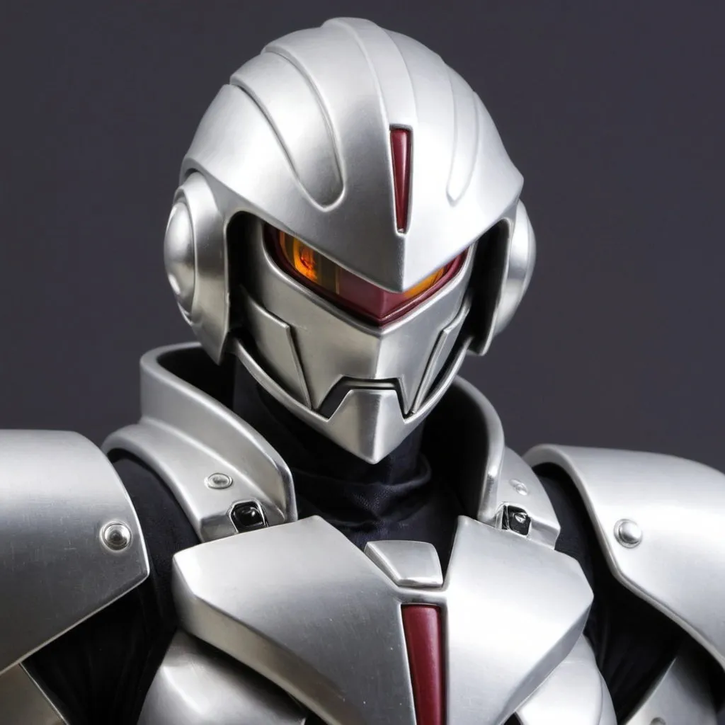 Prompt: Zeon soldier in silver 