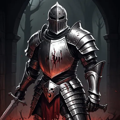 Prompt: Uncanny horror knight 