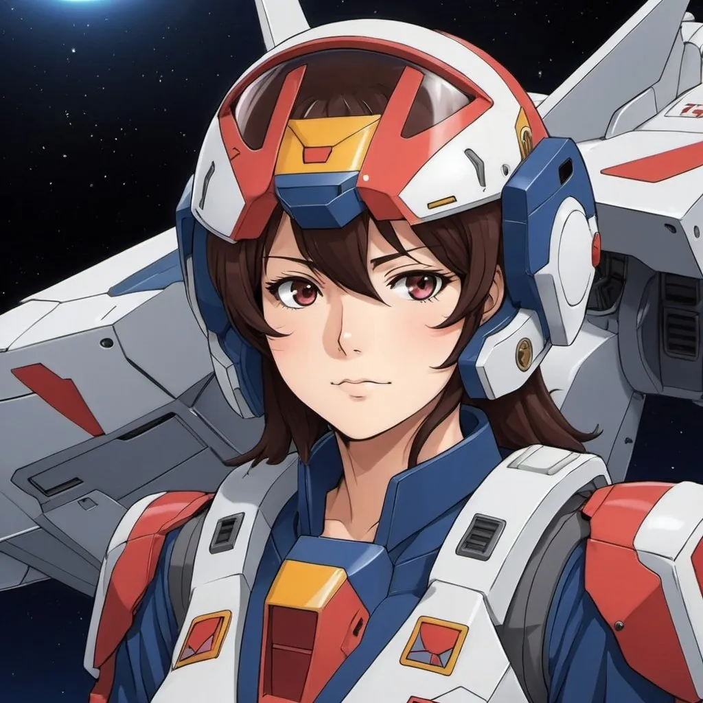 Prompt: Anime female gundam pilot 