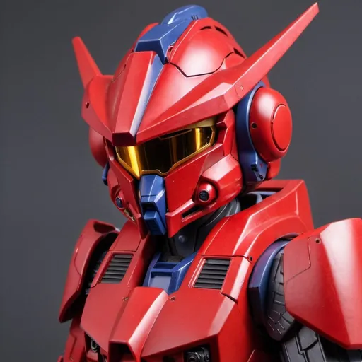 Prompt: Red Gundam pilot with Knight helmet 