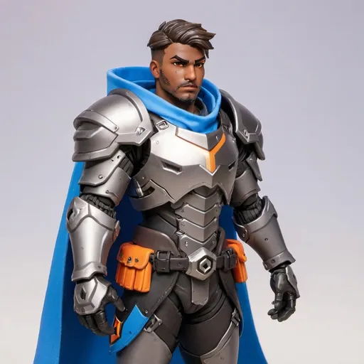 Prompt: Overwatch Knight soldier with shoulder cape 