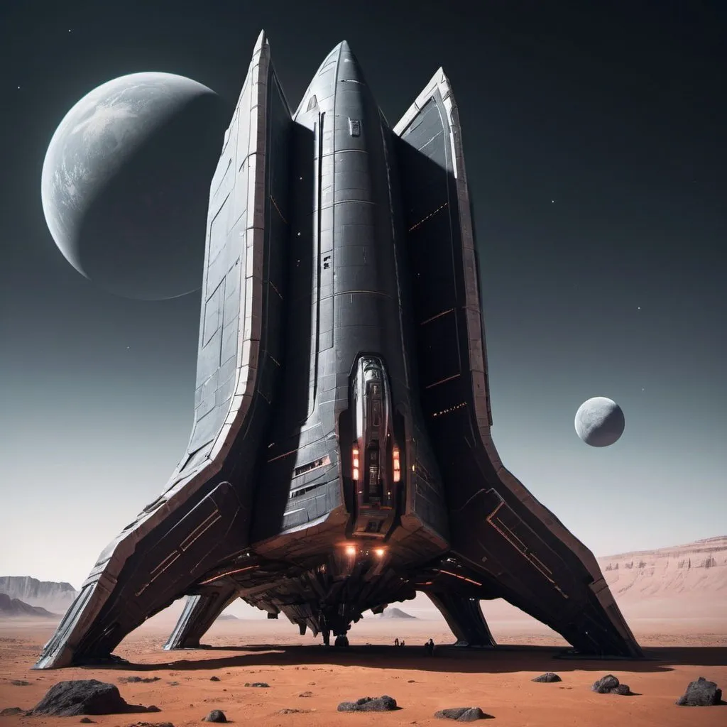 Prompt: Monolith space ship