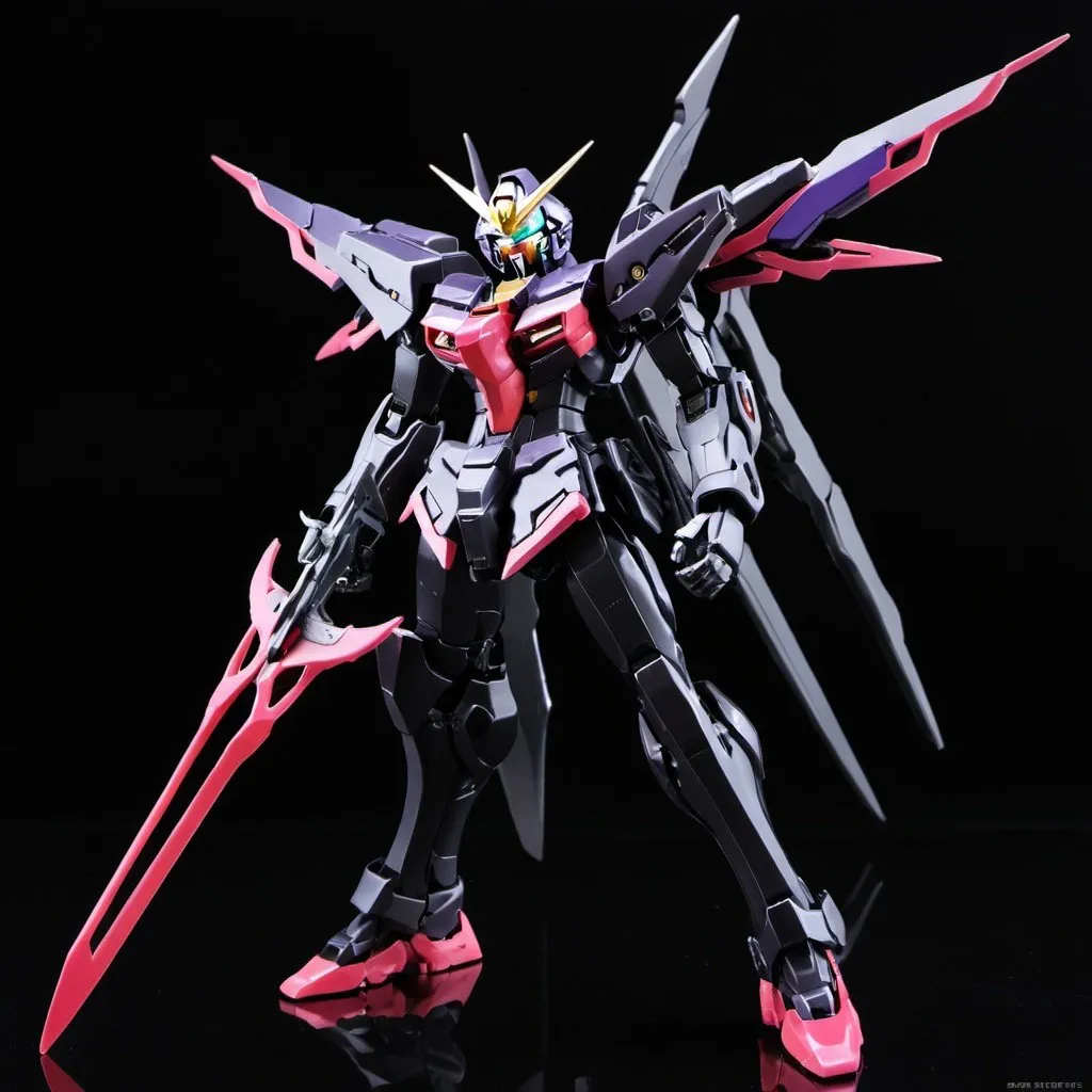 Prompt: Zero gundam exia death scythe hell in black 