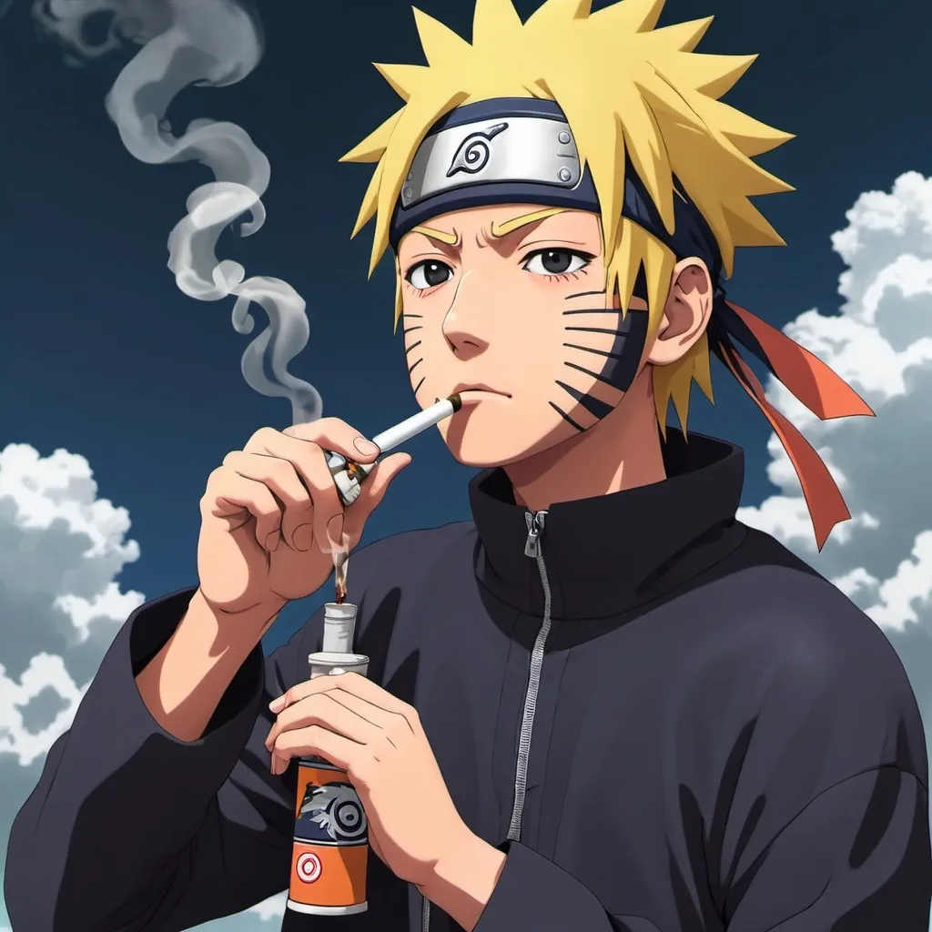 Prompt: susake uchiha  smoking a bong rip with naruto 

