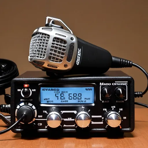 Prompt: advanced CB radio with microphone.