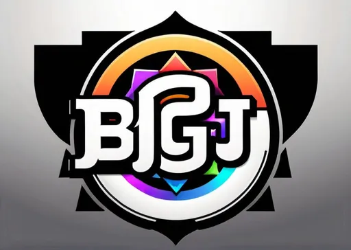 Prompt: Create an emblematic logo with the name 'BigJ' at the center, surrounded by elements representing various crafting techniques merging together. Logo shall  be graffiti style.