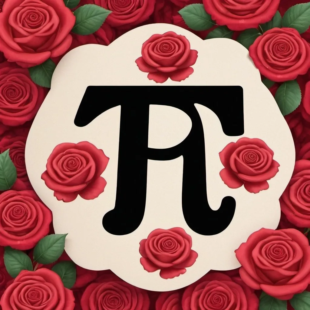 Prompt: PI network symbol with roses background 