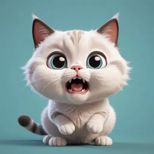 Prompt: High resolution picture of a cartoon cat making a surprised face 