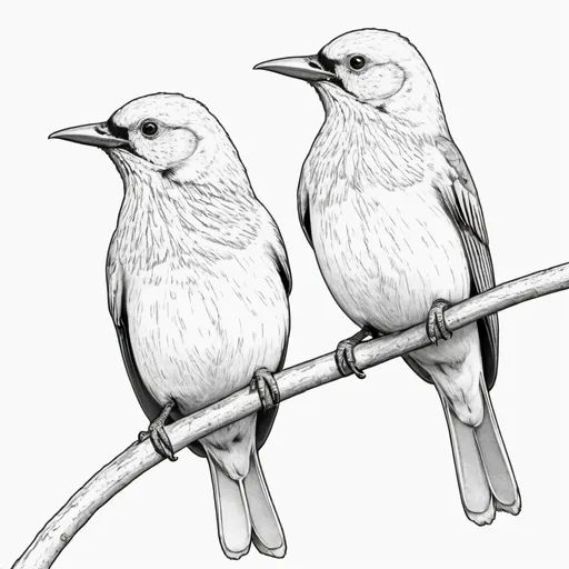 Prompt: Birds line drawing