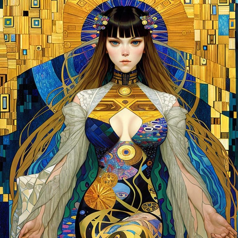 Prompt: Surreal landscape, optical illusion, elegant, dynamic lighting, poster,crisp quality,patchwork by Gustav Klimt and James Jean,art by artgerm and greg rutkowsky and alphonse mucha,Leonid Afemov