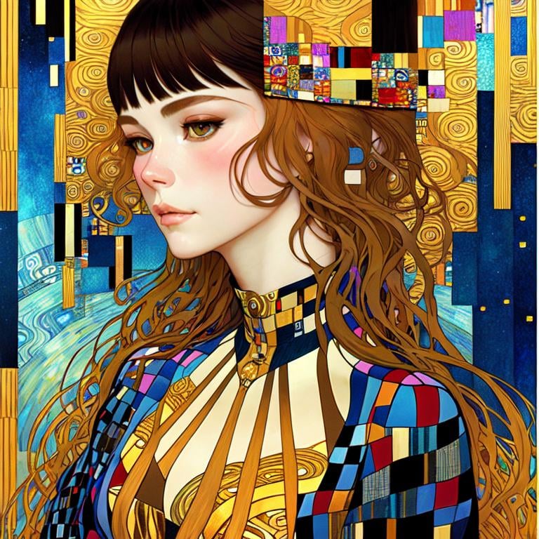 Prompt: Surreal landscape, optical illusion, elegant, dynamic lighting, poster,crisp quality,patchwork by Gustav Klimt and James Jean,art by artgerm and greg rutkowsky and alphonse mucha,Leonid Afemov