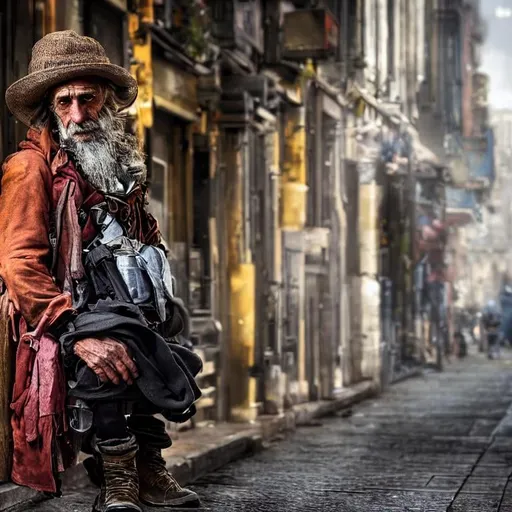 Prompt: Homeless man, Nikon D850 elegant Award winning photography fantasy intricate 8k beautiful high detail dynamic lighting award winning imperial colors hyperrealistic 4K 3D high definition crisp quality Unreal Engine colourful hdr cinematic postprocessing VRay Anna Dittmann Tom Bagshaw irina french John James Audubon Iwona Lifsches Liseth Visser Alex Alemany