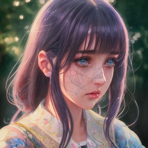 Prompt: Girl, Super realistic, hyperrealism, anime art concept, cartoon art concept, WLOP, Intricately Detailed, Magic, 8k Resolution, VRAY, HDR, Unreal Engine, Vintage Photography, Beautiful, Tumblr Aesthetic, Retro Vintage Style, Hd Photography, Beautiful Watercolor Painting, Realistic, Detailed, Painting By Olga Shvartsur, Svetlana Novikova, Fine Art, Soft Watercolor,  Extreme Detail, Digital Art, 4k, Ultra Hd, Mixed Media