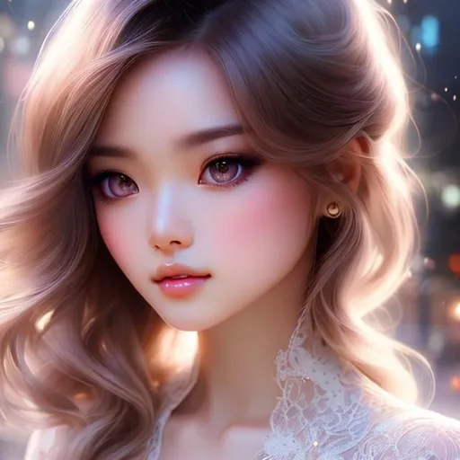 Prompt: Closeup face portrait of an very beautiful animee girl, smooth soft skin, big dreamy eyes, beautiful intricate colored hair, symmetrical, anime wide eyes, soft lighting, detailed face, by Toronto’s Sam Yang , stanley artgerm lau, wlop, rossdraws, concept art, digital painting, looking into camera