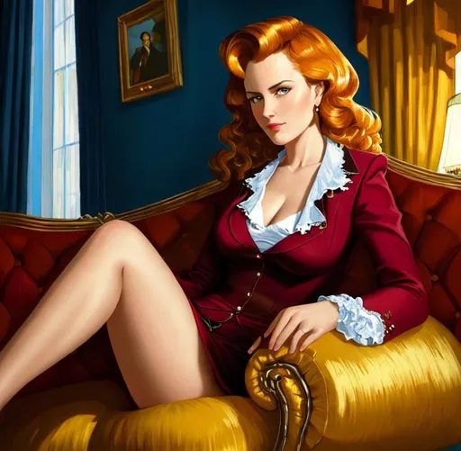 Prompt: Woman sitting on the sofa, Style Catherine Abel and Vincent van Gogh,8k, dynamic lighting, ultra detailed