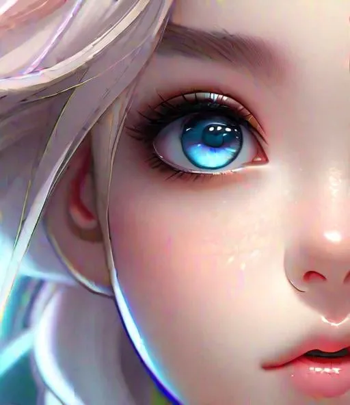 Prompt: Closeup face portrait of an very beautiful animee girl, smooth soft skin, big dreamy eyes, beautiful intricate colored hair, symmetrical, anime wide eyes, soft lighting, detailed face, by Toronto’s Sam Yang , stanley artgerm lau, wlop, rossdraws, concept art, digital painting, looking into camera