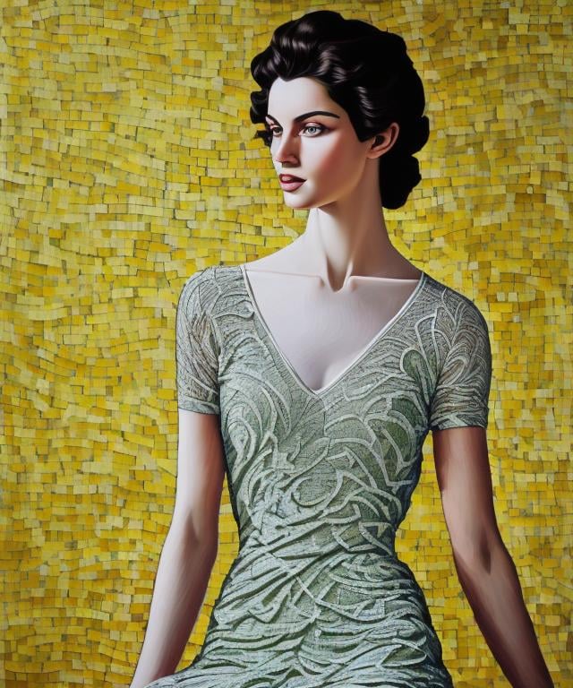 Prompt: minimalism, art deco, constructivism,
very fluffy long hair, fluffy opulence,
oil on canvas, oil impasto, oil mosaic, pastel, hyperrealism, Pointillism,
portrait, centered,

close-up, beautiful sensual woman wearing a lace fractal dress, 

by Doug Menuez, by David Jones, by Melvin Sokolsky

sequins, glitters, crystal dust, platinum dots
rich light, platinum foil, chopped metal
rim light, inner glow, volumetric light
