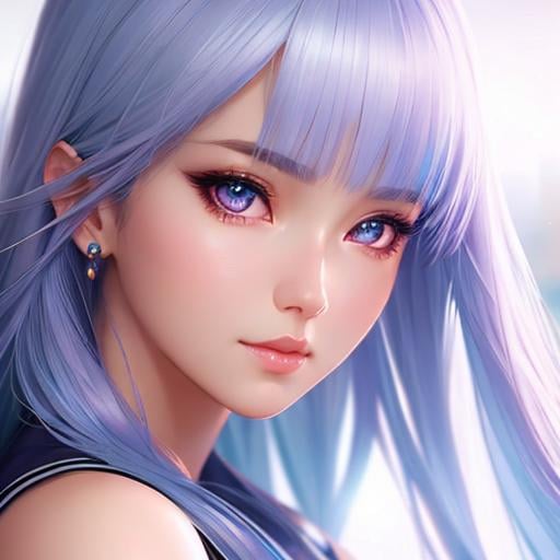 Prompt: face portrait of an very beautiful animee girl, smooth soft skin, big dreamy eyes, beautiful intricate colored hair, symmetrical, anime wide eyes, soft lighting, detailed face, by Toronto’s Sam Yang , stanley artgerm lau, wlop, rossdraws, concept art, digital painting, looking into camera