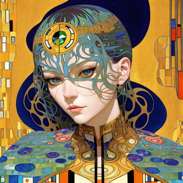 Prompt: Surreal landscape, optical illusion, elegant, dynamic lighting, poster,crisp quality,patchwork by Gustav Klimt and James Jean,art by artgerm and greg rutkowsky and alphonse mucha,Leonid Afemov