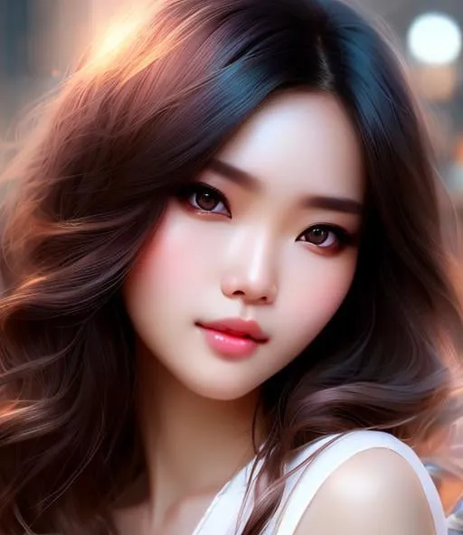 Prompt: face portrait of an very beautiful animee girl, smooth soft skin, big dreamy eyes, beautiful intricate colored hair, symmetrical, anime wide eyes, soft lighting, detailed face, by Toronto’s Sam Yang , stanley artgerm lau, wlop, rossdraws, concept art, digital painting, looking into camera
