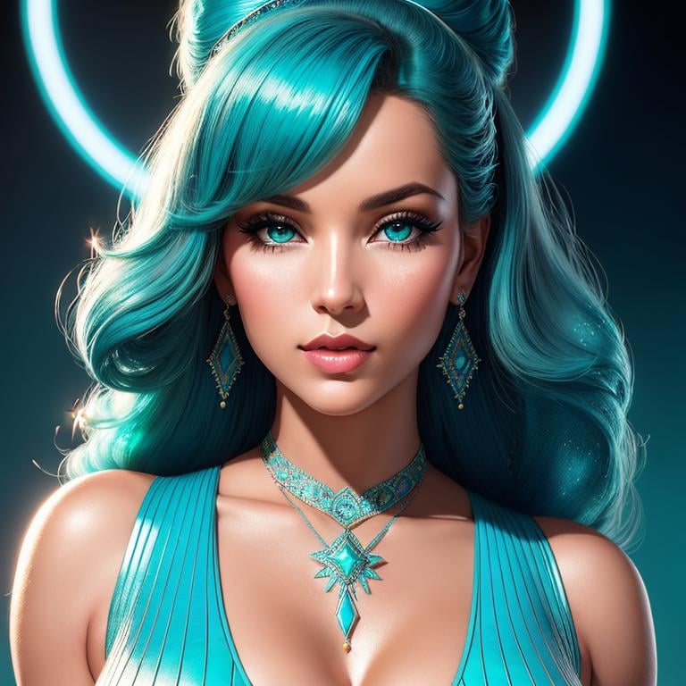 Prompt: a professional photograph of a female 1975 pin-up, optical illusion in background, sparkling turquoise color, exquisite detail, sharp-focus, intricately-detailed, award-winning photograph, low-contrast, high-sharpness, facial-symmetry, depth-of-field, unreal engine render, center image, dream-like, ultra high res, best quality, 8k, raw photo
