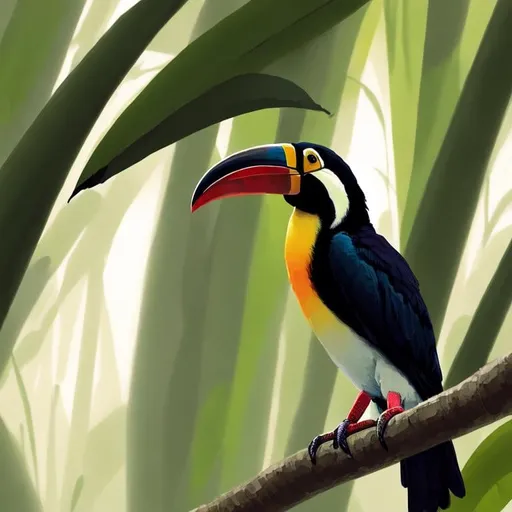 Prompt:  Bird book illustration an of an toucan, background misty dark jungle, cinematic, highly detailed, closeup, digital painting, highly chiseled features, fine body detail, high detail facial features, intricate, very sharp muscular detail, artstation, concept art, smooth, sharp focus, illustration, art By John James Audubon