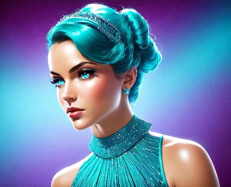 Prompt: a professional photograph of a female 1975 pin-up, optical illusion in background, sparkling turquoise color, exquisite detail, sharp-focus, intricately-detailed, award-winning photograph, low-contrast, high-sharpness, facial-symmetry, depth-of-field, unreal engine render, center image, dream-like, ultra high res, best quality, 8k, raw photo