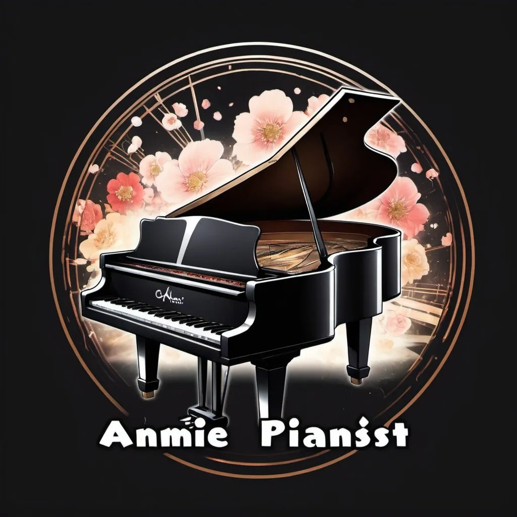 Prompt: anime pianist logo
