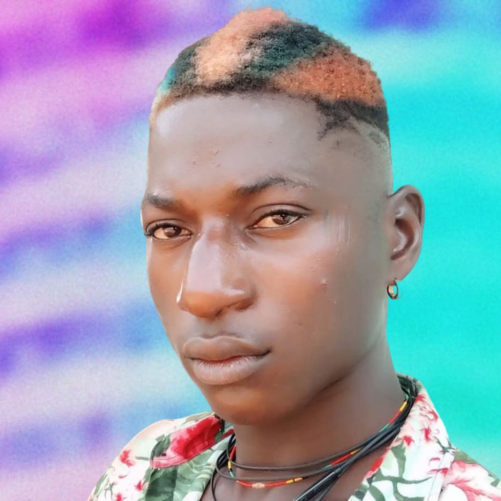 Prompt: 50+ Faux hawk with yellow, blue, and red colors for ALi Boubacar