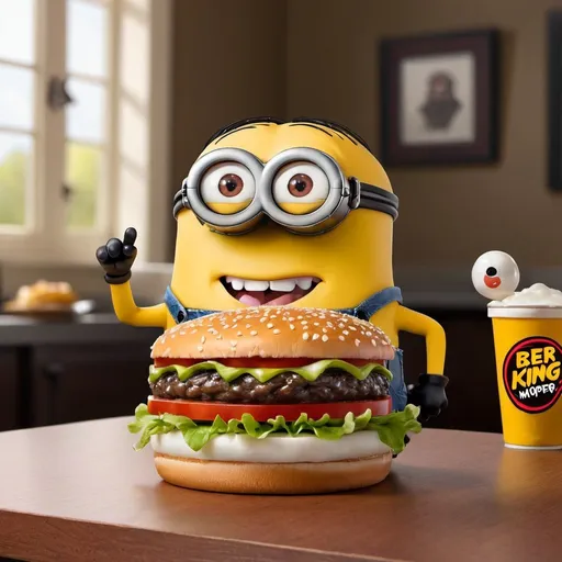 Prompt: minions burger king whopper