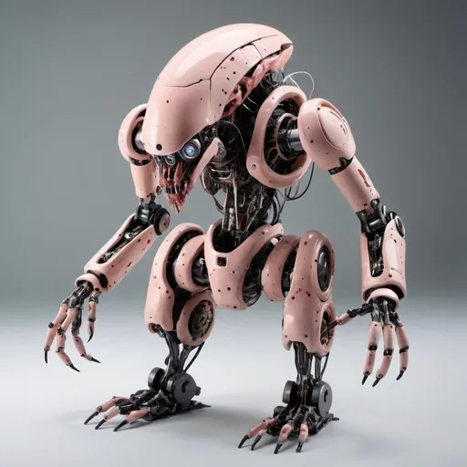 Prompt: a robotic creature that is mixed with flesh and robotic parts