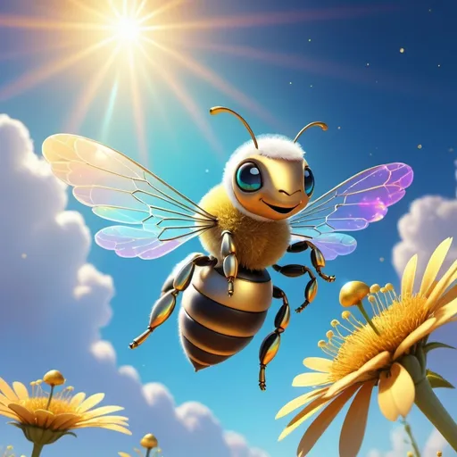 Prompt: a fantasy bee flying in the air