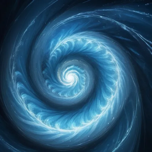 Prompt: Fantasy style a blue whirlpool or spiral vortex